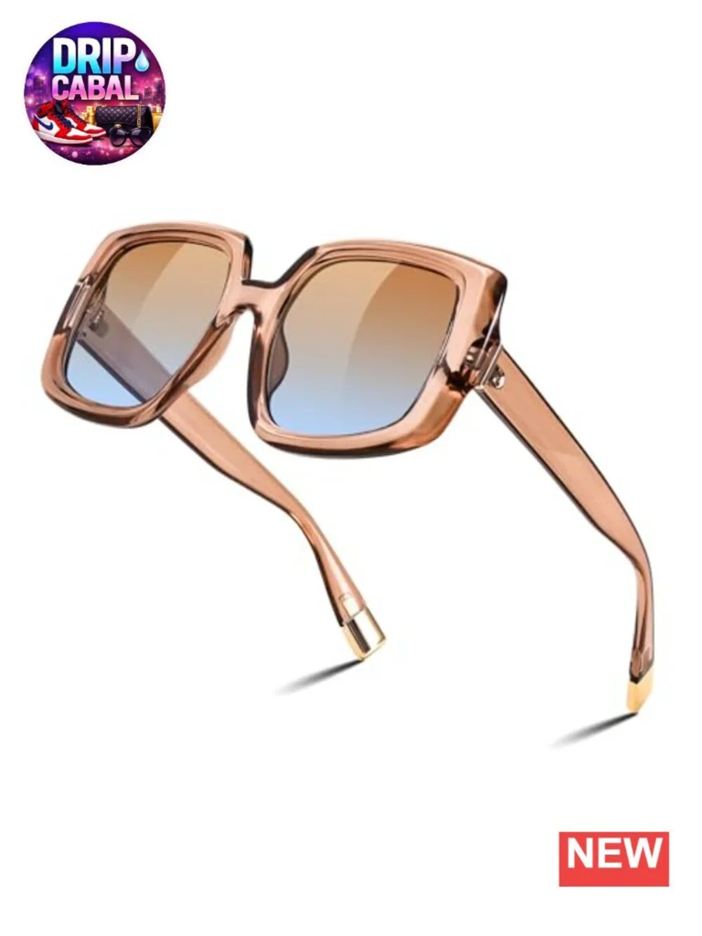 Oversized Square Sunglasses for Women UV400 Protection Vintage Retro Thick Frame